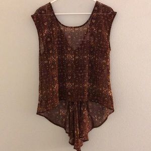 Patterned sheer blouse